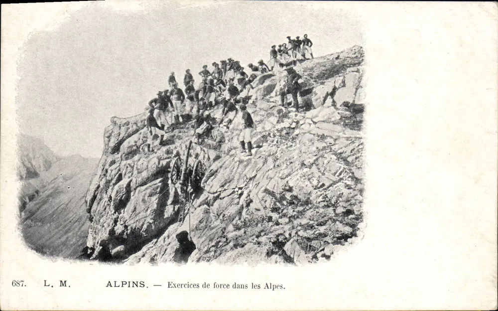 Alpen — Kraftübungen in den Alpen — L. M. n° 687 - Vorderseite
