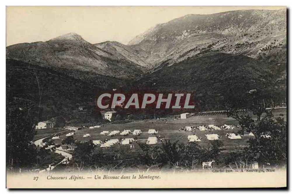 Alpine Jäger — Ein Bivouak in den Bergen — Cliché 180 — A. Sauvaigo, Nice - Vorderseite