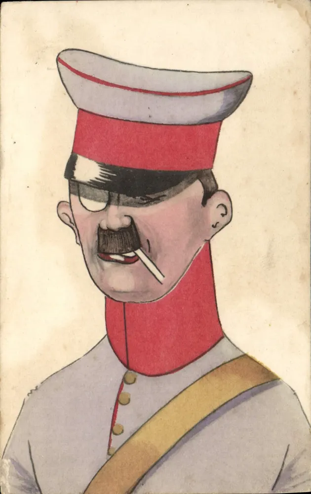 Soldado caricaturado — caricatura militar — impressa na Áustria - Frente