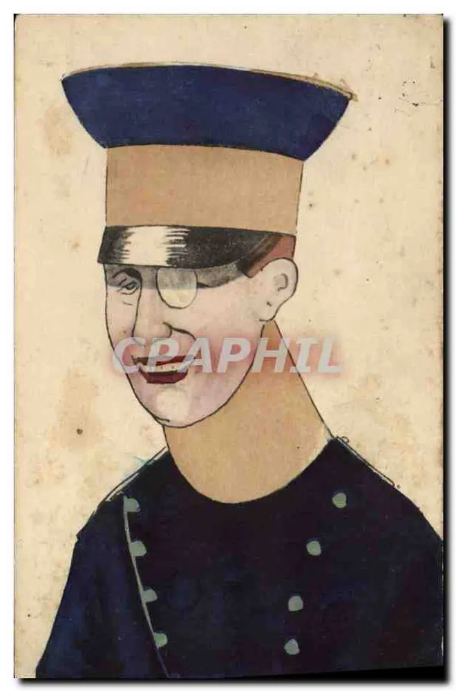 Retrato de um marinheiro — uniforme azul e chapéu — editor B.K.W.I. n° 693-5 - Frente