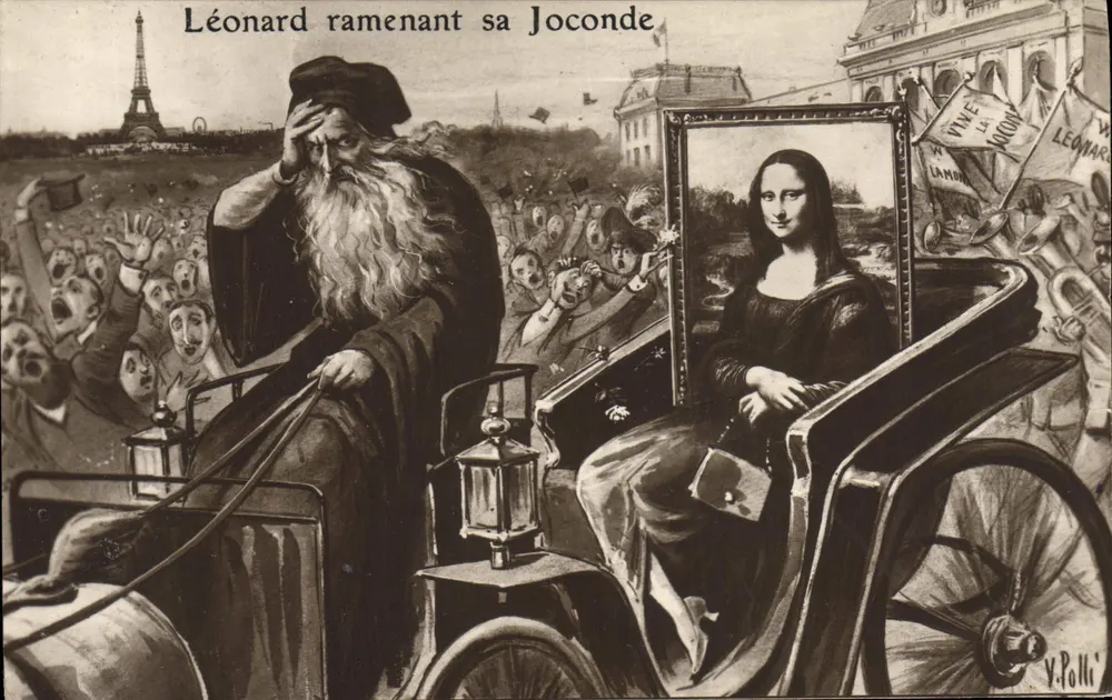 Leonard bringt seine Mona Lisa — politische Karikatur — V. Polli - Vorderseite