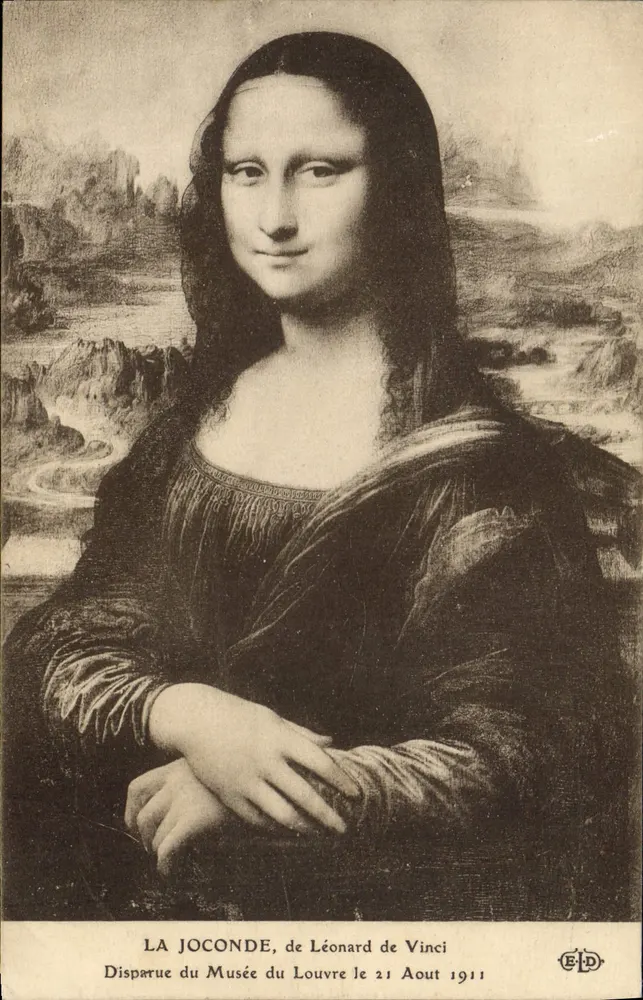Die Mona Lisa von Leonardo da Vinci — Entwendet aus dem Louvre-Museum am 21. August 1911 — Verlag E+D - Vorderseite