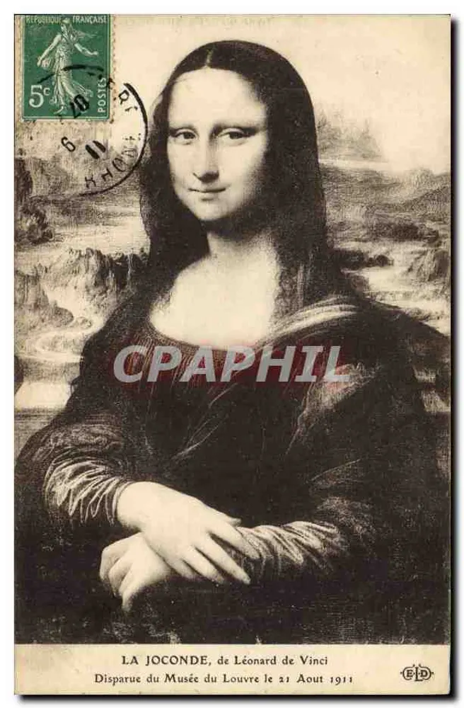 Die Mona Lisa, von Leonardo da Vinci — Verschwunden aus dem Louvre-Museum am 21. August 1911 — Edition EID - Vorderseite