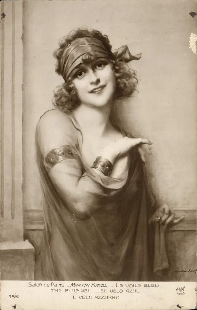 Frau im blauen Schleier — Martin-Kaüel — Verlag A.N. Paris, Nr. 4531 - Vorderseite