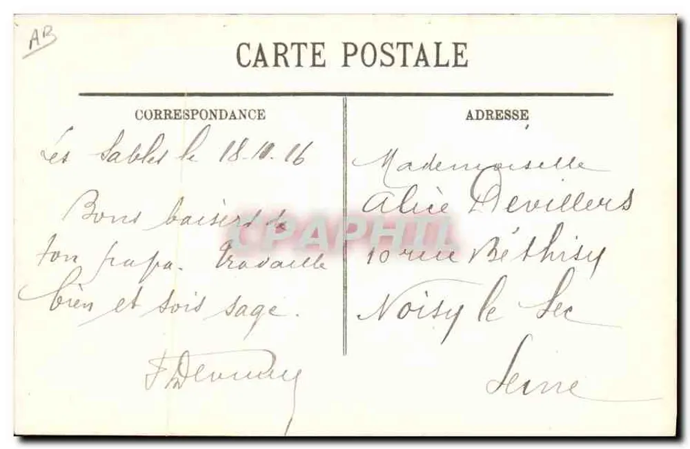 Les Sables-d'Olonne — Jovens Sablaises em Ân — LL. n° 167 - Verso