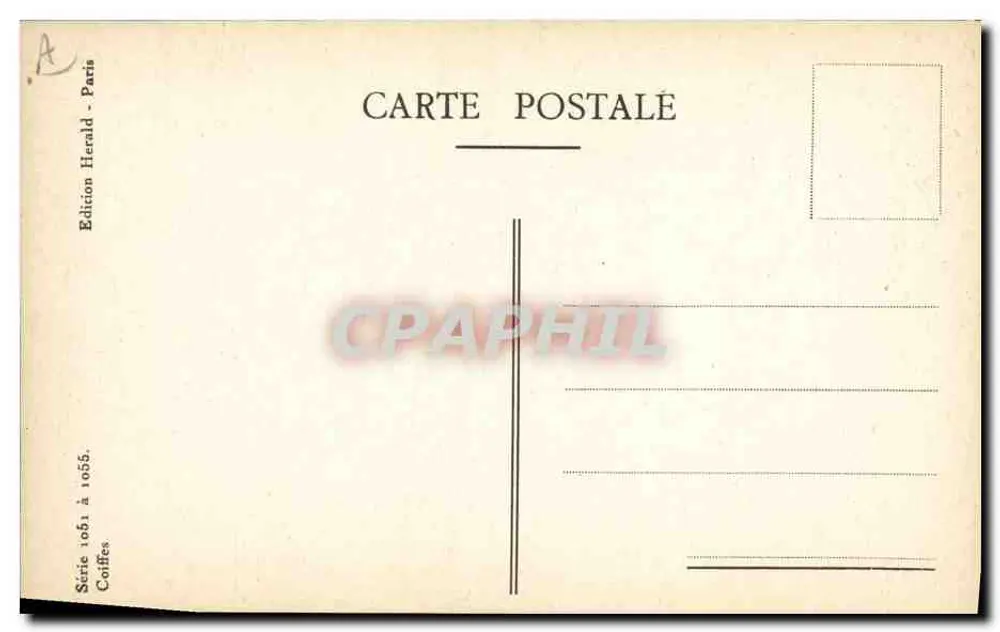 Mulher com véu vermelho — paisagem alpina — M. Etuilli, série 1061 à 1055, Édition Herald - Paris - Verso