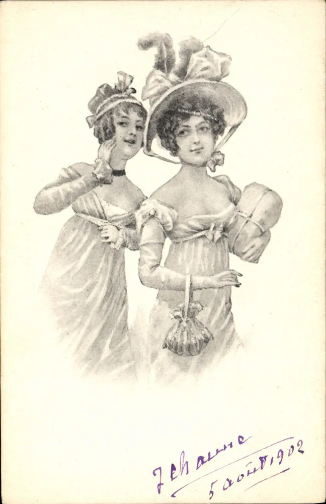 Zwei junge Frauen — Illustration — B.K.W.L. n° 750/7 - Vorderseite