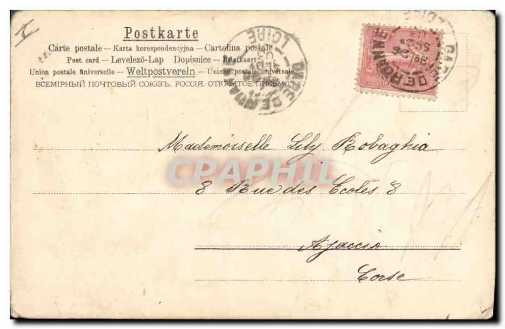 Junge Mädchen in Bauernkleidung — Verlag A&M B, Nr. 218 - Rückseite