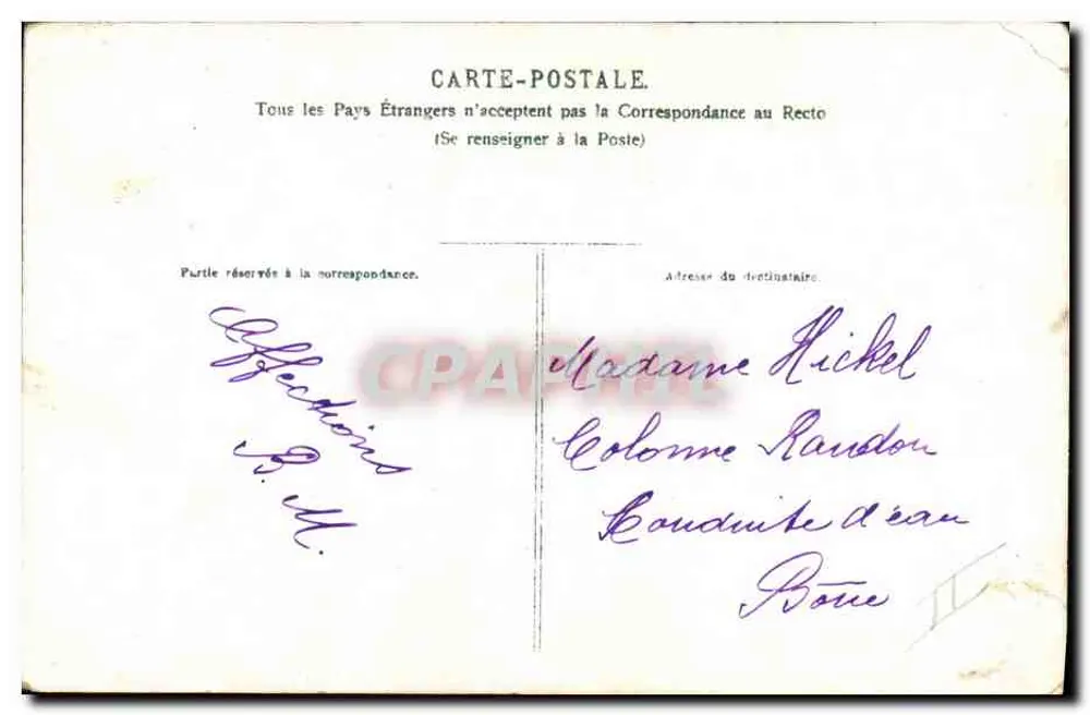 Trois cyclistes — scène humoristique avec éditeur Gustave Droz - Verso