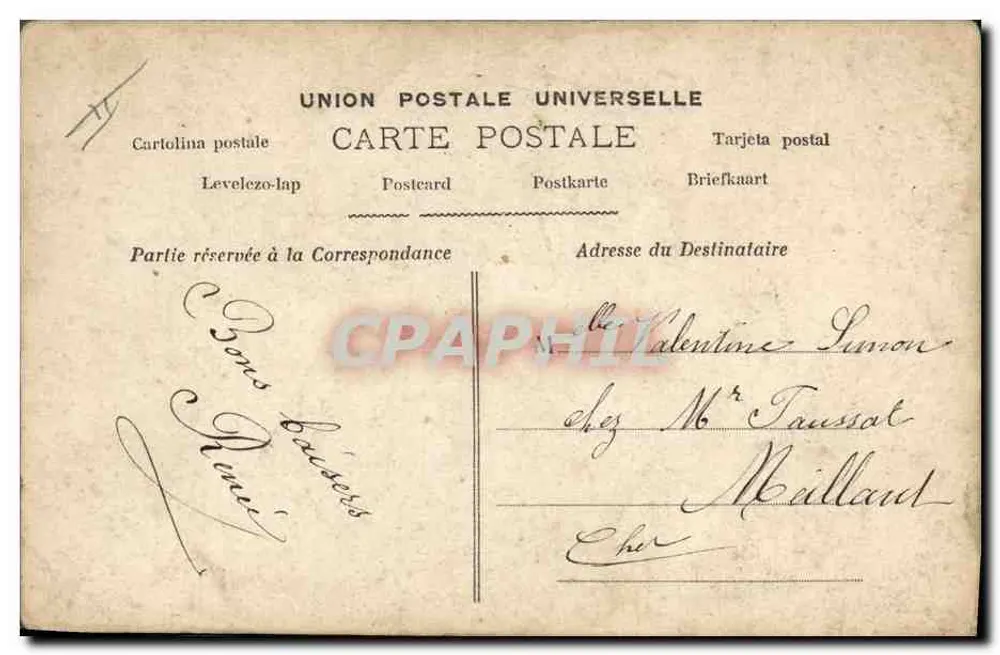 Duas jovens moças brincando com um papagaio — editor KF, Paris, n° 2261 - Verso