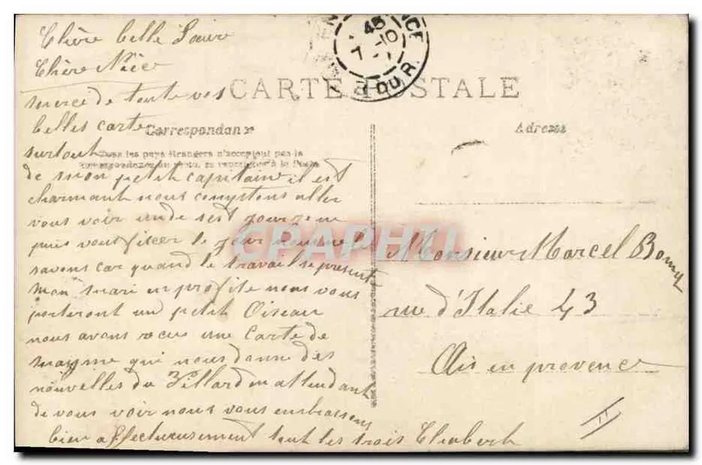 Menino com traje de marinheiro — brincando com diabolo — A&N Paris, n°600 - Verso