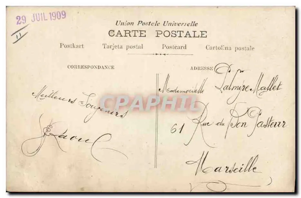 Garçon en tenue de sport — scène de parc — éditeur G.F. n°324 - Verso