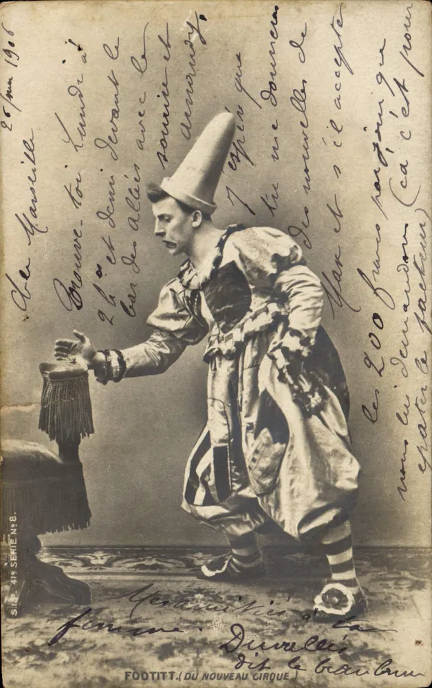 Circus clown — scène de spectacle — FOOTITT. DU NOUVEAU CIRQUE, série n°8 - Anverso