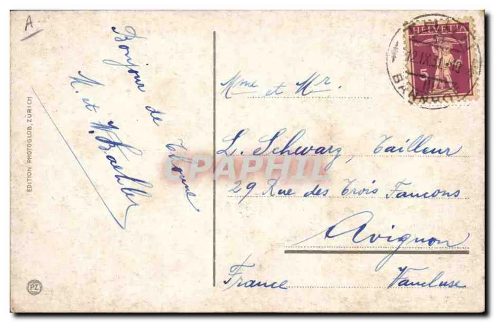 Alphornbläser — Alphornbläser — Édition Photoglos, Zurique - Verso