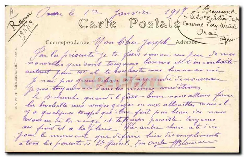 Ein Musiker — Musiker mit Tambour — ND. Phot. n° 105 A - Rückseite