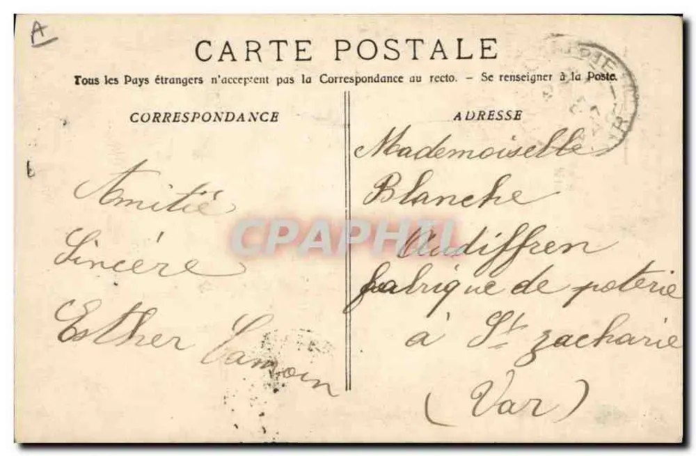 Innenraum eines Singcafés — Kolonialausstellung — Tunesien — Phototy E. Lacour — Marseille - Rückseite