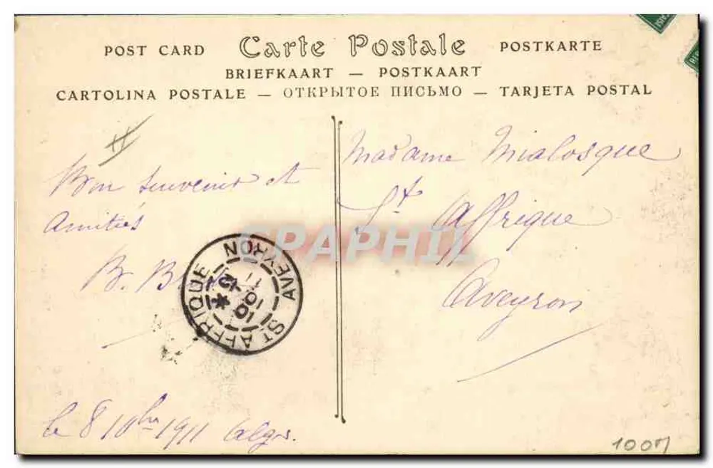 Flötenspieler — Algerien — ND Phot. n° 99 A - Rückseite