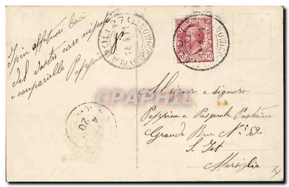 Criança com coelho de Páscoa — cartão postal italiano — editado por Dasquall, n° 3500 - Verso