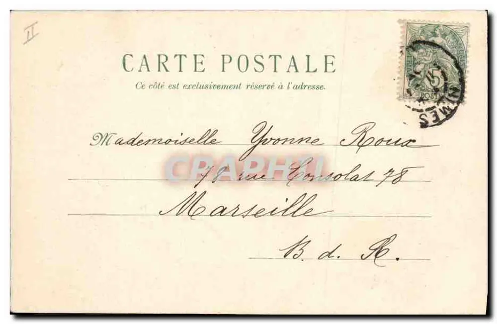 Coelhos de Páscoa — 3 coelhos em um carrinho — Marcelle e Jean, 1903 - Verso