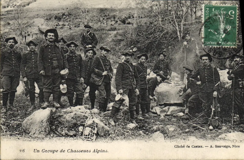 Ein Gruppe Alpiner Jäger — Foto von Castex — A. Sauvaigo, Nice - Vorderseite