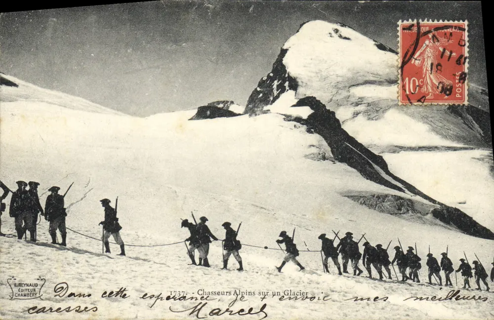 Alpine Jäger auf einem Gletscher — E. Reynaud, Verleger, Chambéry — n° 1737 - Vorderseite