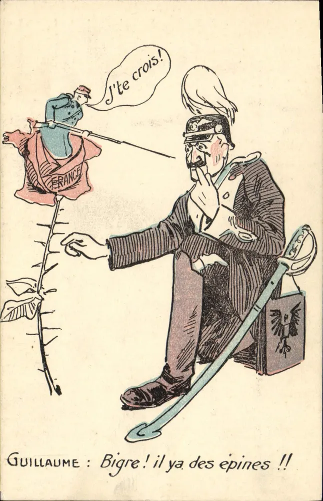 Frankreich — politische Karikatur mit Guillaume und der Rose — IMP. FOURNIER-LYON - Vorderseite