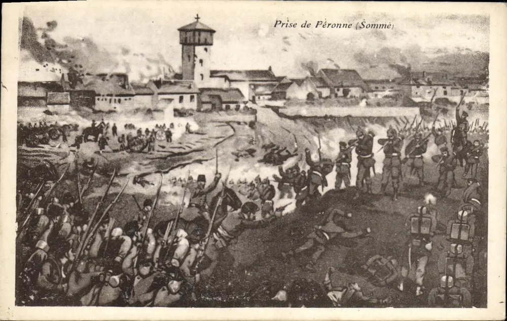 Tomada de Péronne (Somme) — Edição G. Grislier - Marselha - Frente