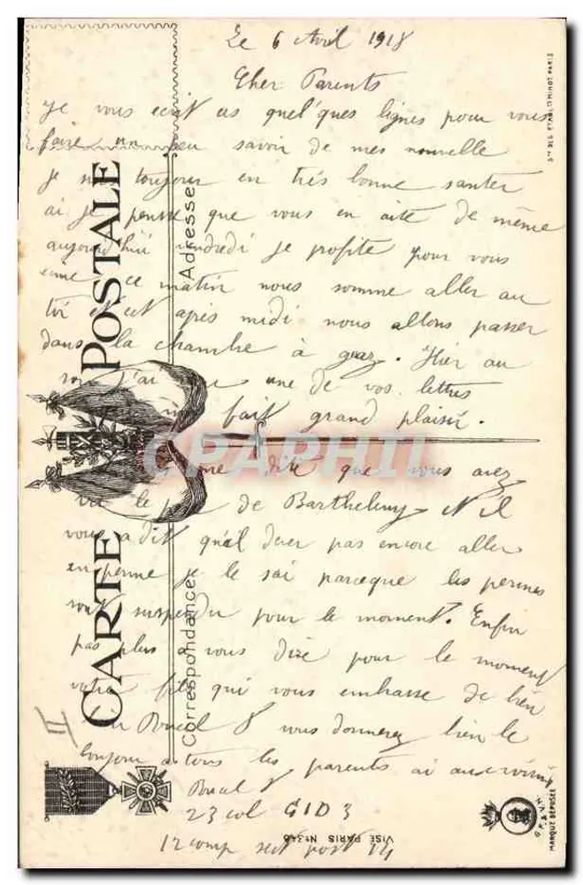 Soldados em trincheira — cena de guerra — Gabard - Verso