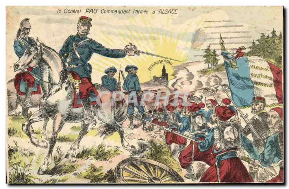 O General PAU Comandante do Exército de ALSACE — Strasbourg — editor não visível - Frente