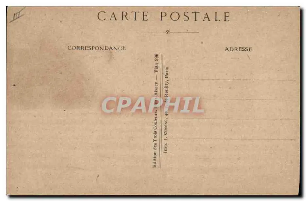 Lorraine ist französisch! — Gedicht von Victor Hugo — Edition des Trois Couleurs, Visa, Paris - Rückseite