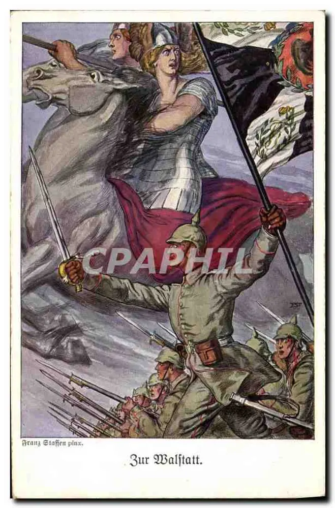 Batalha de Walfstatt — ilustração de Franz Staffen — editor Hermann A. Wiedemann, Goslar - Frente