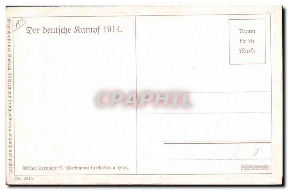 Batalha de Walfstatt — ilustração de Franz Staffen — editor Hermann A. Wiedemann, Goslar - Verso