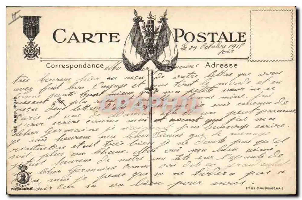 Soldados em campanha — Boyan-des-Chênes — desenho de Gabard - Verso