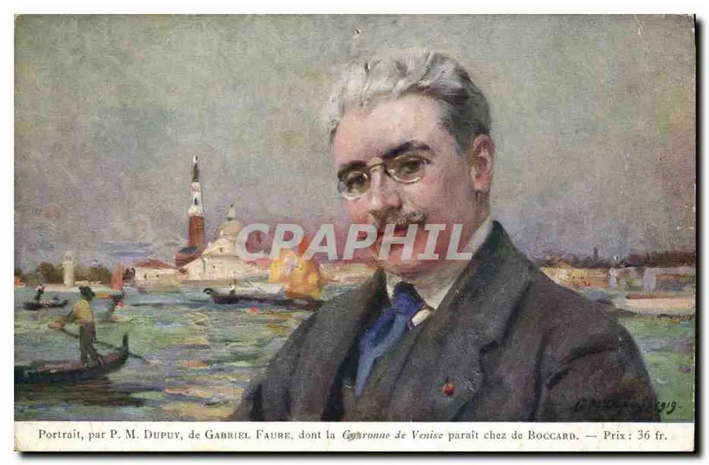 Gabriel Faure — Retrato por P. M. Dupuy — editor Boccard - Frente