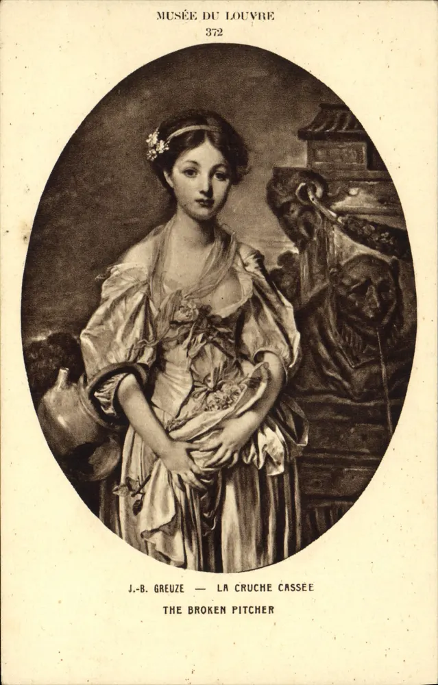 J.-B. Greuze — Die zerbrochene Krug — Musée du Louvre 372 - Vorderseite