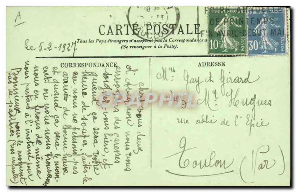 Tipo de Matelote — L.L. — n°3012 - Verso