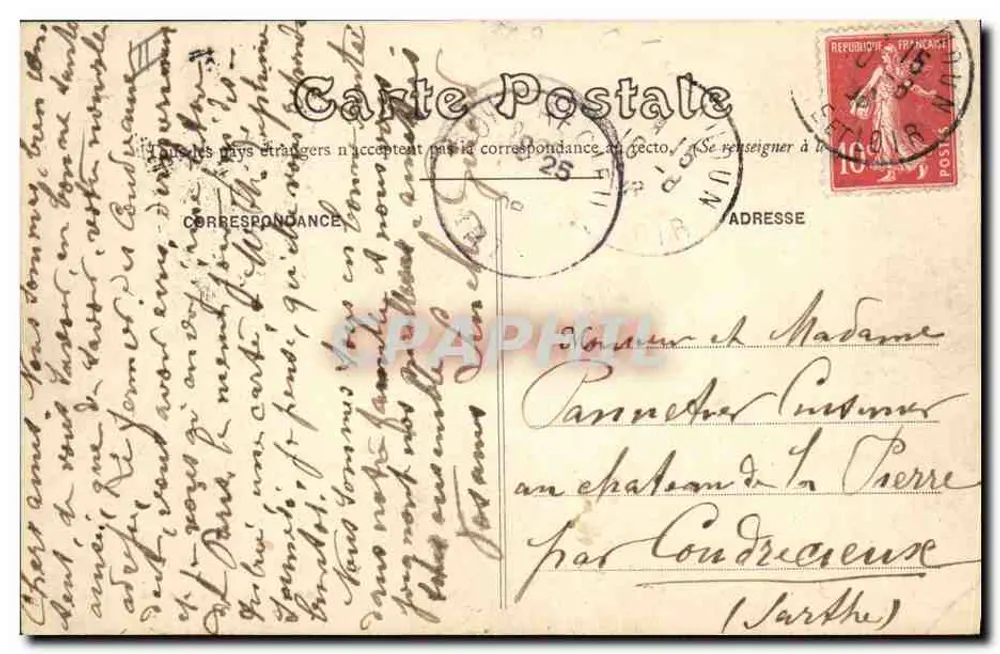 Village de la Pierre — vista geral — Aug. Garg, Impressor em Lorient - Verso