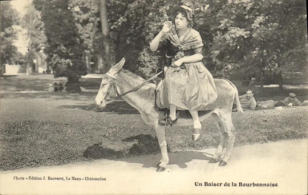 Um Beijo da Bourbonnaise — Edição J. Bouveret, Le Mans - Châteaudun - Frente
