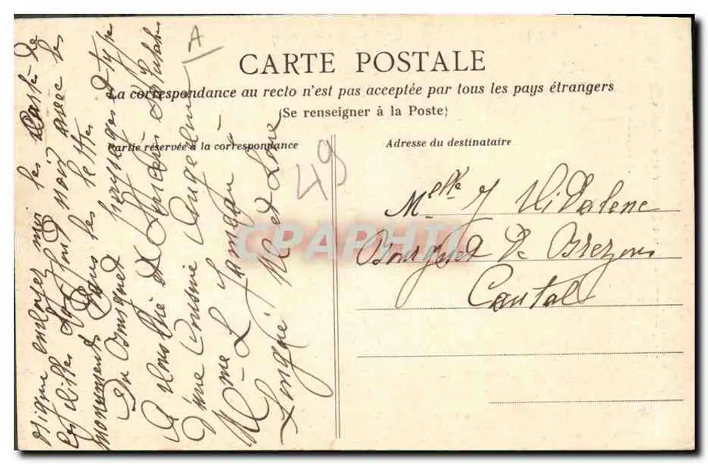 Anjou — Hoed van Saumur en omgeving — Slechte nieuws — Héliotypie Dupas et Cie, Nantes - Achterkant