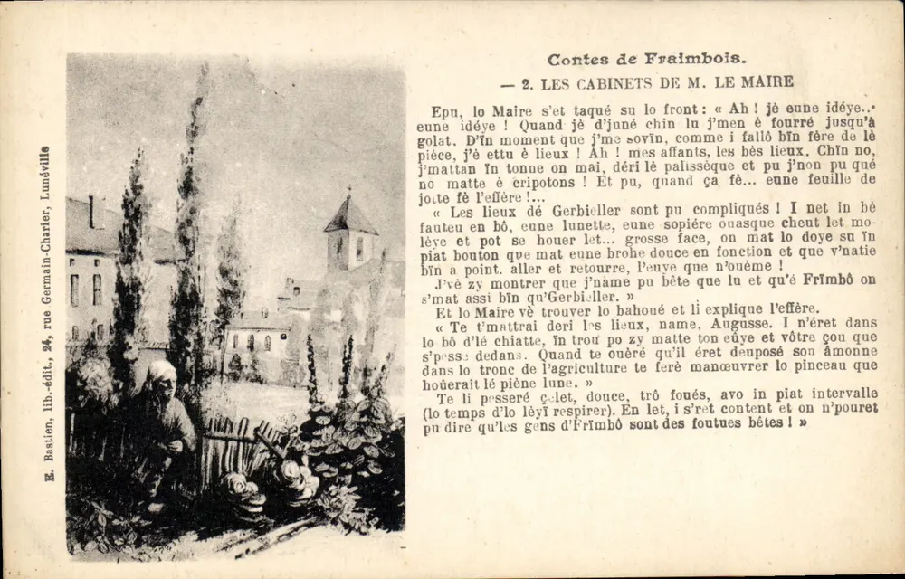 Die Bürgermeisterbüros — Contes de Frimbos — Verlag E. Bastion, rue Germain-Charter, Lunéville - Vorderseite