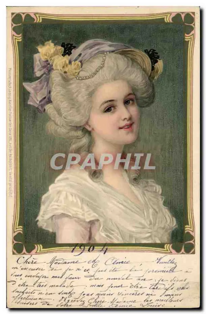 Junge Frau in historischem Kleid — 1904 — unbekannter Verlag - Vorderseite