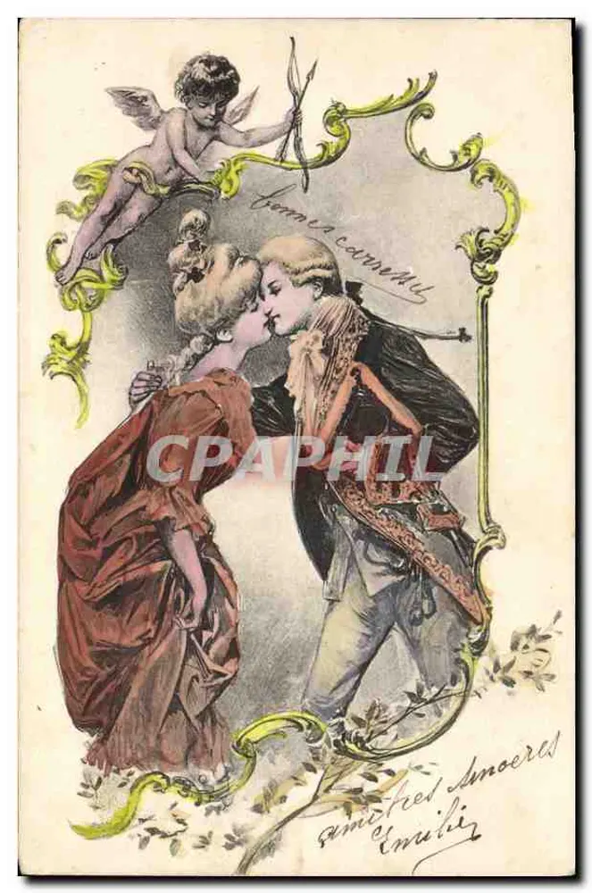 Liebende — Liebes Szene unter einem Drachen — P.F. B. Serie 2315 - Vorderseite