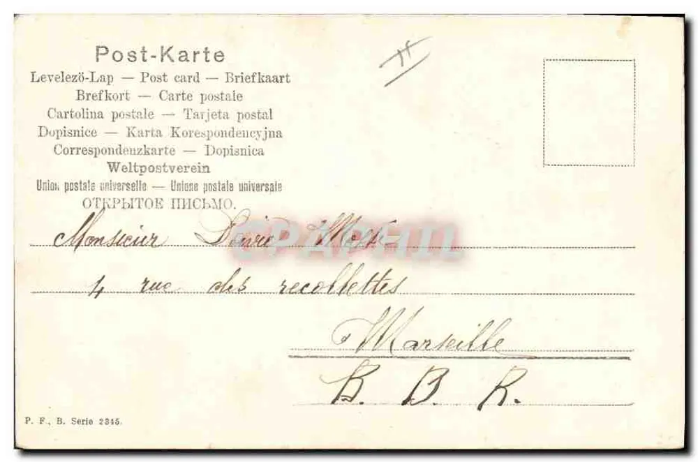 Liebende — Liebes Szene unter einem Drachen — P.F. B. Serie 2315 - Rückseite