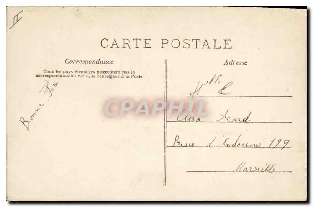 Menina brincando com um papagaio — A.N. Paris, n° 599 - Verso