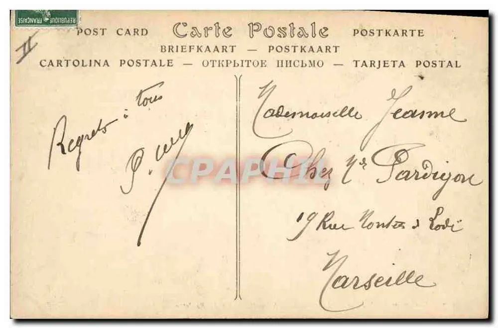 Casino von MONTE-CARLO — Salle Schmitt, Roulette-Tisch — ND Pbo! — 10. Juni 1910 - Rückseite