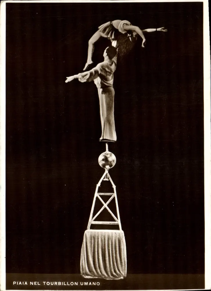 Piaia no Tourbillon Umano — acrobacia sobre esfera — Ediz. Ines Stein Cadel - Trieste - Frente