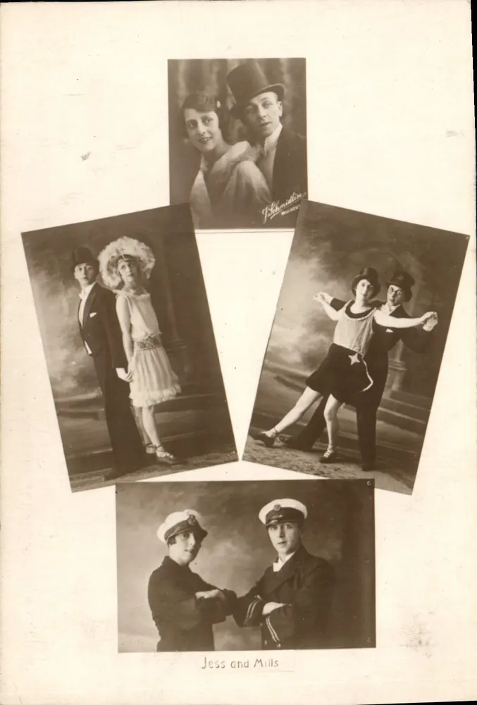 Jess and Mills — cinco poses de casal — editor Kahn & Mills - Frente
