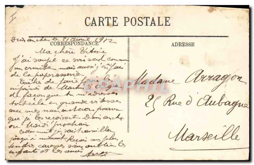 Musicien et Danseuse du Sud — Scènes et Types, n° 6250, éditeur L. Martin d'Arge - Verso