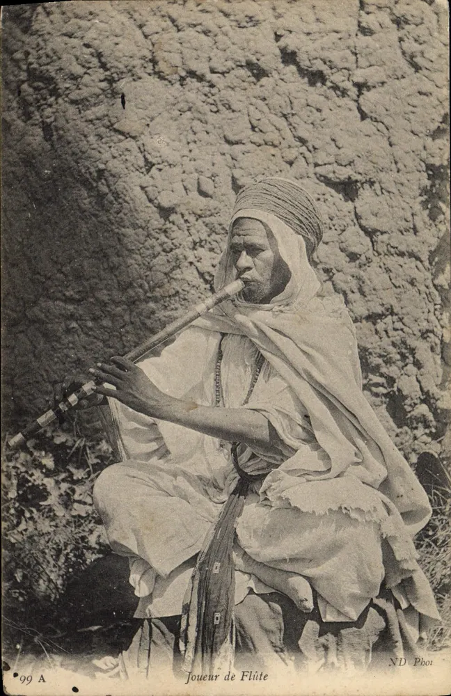 Gracz na flet — Maroko — ND Phot, n° 99 A - Awers