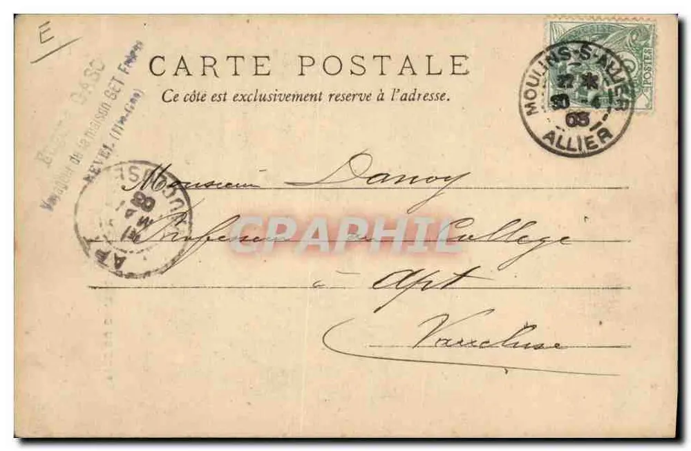 Um Velho — Moulin-s'Allier, 1903 — Tipo do Centro n°527 - Verso